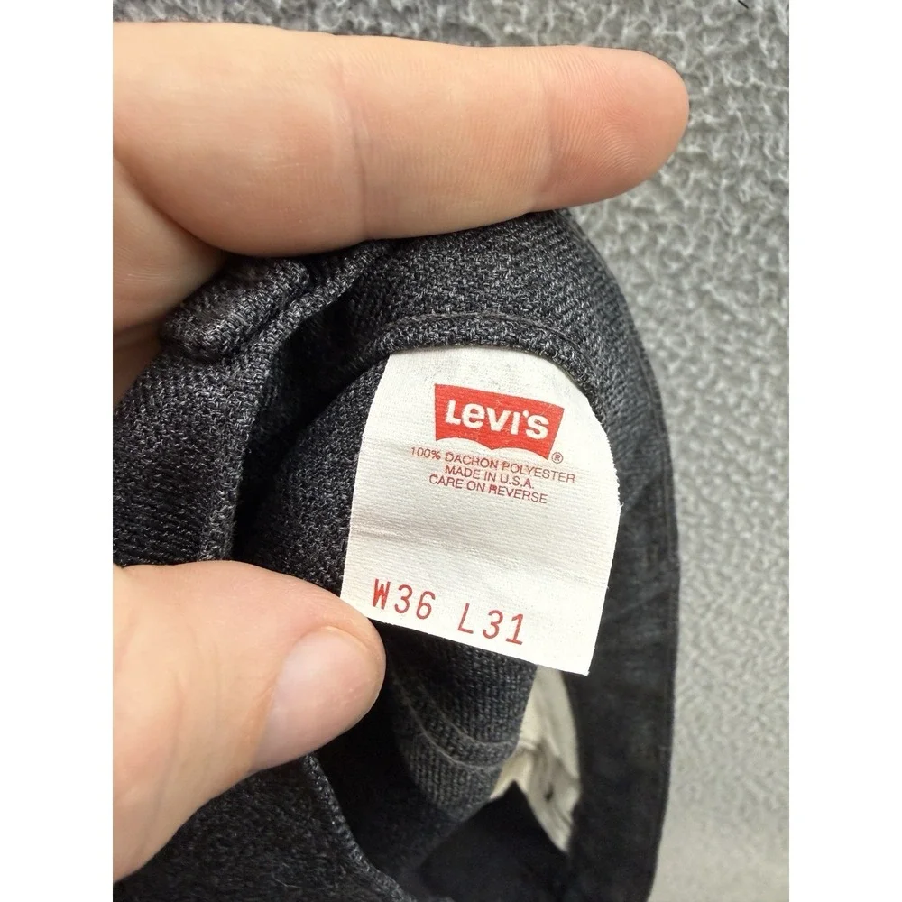 Vintage Levis Pants Mens 36x27 Gray Black Label 10517-9055 Made In USA 90s